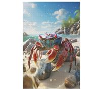 Puzzle de cangrejo de 1000 piezas, para adultos, diversión para toda la familia, puzles de madera para niños y adultos, difícil (78 x 53 cm)