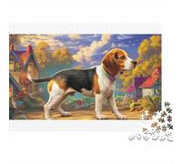 Puzzle de cartón 100% Reciclado Beagle in Bright Farmland de 1000 Piezas para Adultos The Impossible Challenge (70 x 50 cm, 1000 Piezas)