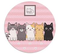 Puzzle de cinco gatos tripulación de 1000 piezas, rompecabezas redondo a rayas rosas, juego familiar, alivio del estrés, difícil desafío, perfecto para decoración del hogar y regalos, 1000 piezas