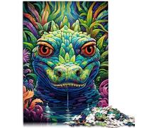 Puzzle de cocodrilo del Nilo 1000 piezas Rompecabezas de cartón de 14,96 pulgadas x 20,47 pulgadas adecuado para adultos y niños mayores de 14 años rompecabezas de actividades familiares