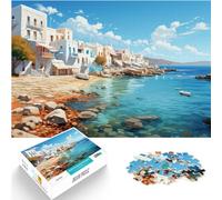 Puzzle de color muro playa España, 1000 piezas, juego educativo, rompecabezas de madera, adecuado para toda la familia y esto (50 x 75 cm)