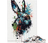 Puzzle de conejo de 1000 piezas, juego educativo, juguete desafiante imposible para adultos y niños, 300 unidades (40 x 28 cm)
