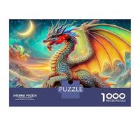 Puzzle de criaturas míticas, 1000 piezas, juego de rompecabezas de cadena de montaña nebulosa desafiante juegos de actividades familiares colorido, complicado, cartón 100% reciclado para regalos
