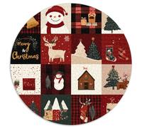 Puzzle de decoración navideña, 1000 piezas, rompecabezas redondo, ilustración vectorial, rompecabezas familiar, decoración del hogar, regalo, 1000 piezas (67,5 x 67,5 cm)