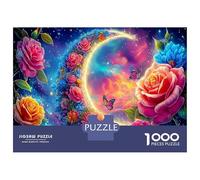 Puzzle De Desarrollo Cognitivo 1000 Piezas Cosmic Vibrant Petals - Cartón Grueso Moon Garden para Niños Principiantes & Genial Idea De Regalo 38x26cm/1000pcs