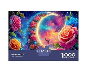 Puzzle De Desarrollo Cognitivo 1000 Piezas Cosmic Vibrant Petals - Cartón Grueso Moon Garden para Niños Principiantes & Genial Idea De Regalo 38x26cm/1000pcs