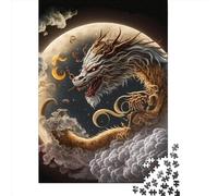 Puzzle de dragón de 500 piezas para adultos y rompecabezas de madera, juegos educativos para niños, 500 piezas (52 x 38 cm)