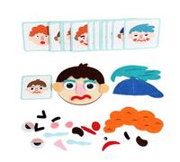 Puzzle de emociones, 22 x 18 x 4,5 cm, tarjetas educativas, juego educativo de caras, juguete preescolar interactivo para social-emocional | juego educativo para el hogar Weihna