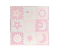Puzzle de Espuma NEBE de Espuma EVA, 9 Piezas Cada una de 30 x 30 x 1 cm, Ideal como Alfombra de Gateo (90 x 90 cm), Base de Juegos o Rompecabezas Rosa