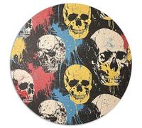 Puzzle de esqueleto, 1000 piezas, rompecabezas circulares de calavera para adultos, P?dagógico para decoración de pared, 1000 unidades (67,5 x 67,5 cm)