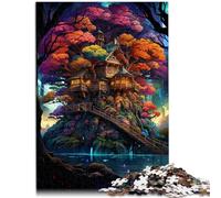 Puzzle de fantasía natural cabaña en los árboles 2000 piezas Puzzle 70 cm x 100 cm Puzzles de cartón gris para adultos de 14 años y más regalo de cumpleaños, regalos para adultos