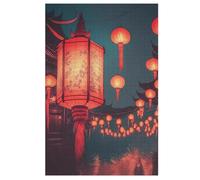 Puzzle de farol chino, rompecabezas de madera de 1000 piezas, adecuado para adultos y niños a partir de 12 años, gran regalo 78 × 53 cm