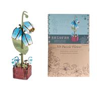 Puzzle De Fleuřs - Kit De Artesanía De Fleores | en Flores, Rosa Simulada Bricolaje, Juguete para Madera, Desconcertado 3D, Adecuado para Actividades Familiares, Regalo Creativo
