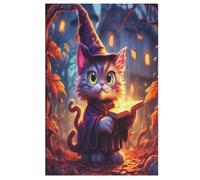 Puzzle de gato de Halloween, 1000 piezas, rompecabezas de madera para adultos y niños, juguete divertido, juego educativo, 78 x 53 cm