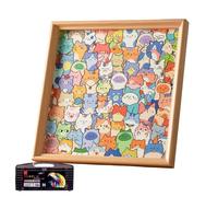 Puzzle de Gato para Colorear de Madera, Juguete Educativo con Marco - Kit de de Animales Manual para niñas y niños, Ideal para casa, Viajes, Sala de Juegos, Dormitorio y Regalo de