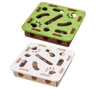Puzzle de golosinas para gatos - Juguete de empleo para gatos | Juego de rascar con timbre y pista de laberinto - Actividad interactiva para gatitos cachorros sala de estar jaula entrenamiento
