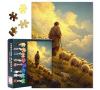 Puzzle de Jesús para adultos, 1000 unidades, pastores que llevan a las ovejas a la montaña, rompecabezas cristianos, juegos de desafío para adultos, decoración de casa, fiesta de cumpleaños, juguete