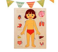 Puzzle de juguete para el cuerpo humano, herramienta de aprendizaje de ciencia cognitiva de 22,8 cm, de anatomía multicapa de madera, esqueleto perfecto para niños, órganos internos