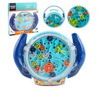 Puzzle De Laberinto De Bolas - Iniciador De Disco De Viaje, Paciencia 3D con Engranajes Avanzados, Juego De Paciencia 3D con Engranajes para Principiantes, Viaje para NiñOs A Partir De 8 AñOs, Azul