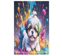 Puzzle de madera, 1000 piezas, bonito perro, adultos y niños, lo mejor para la colección de juegos familiares (78 x 53 cm)