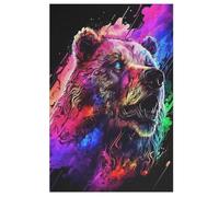 Puzzle de madera, 1000 piezas, diseño de oso violento, para niños y niñas, nivel de dificultad, juegos educativos, juguete familiar (78 x 53 cm)