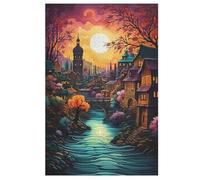 Puzzle de madera, 1000 piezas, diseño de paisaje urbano, para adultos y niños, lo mejor para la colección de juegos de 78 x 53 cm