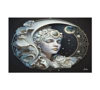 Puzzle de madera, 1000 piezas, rompecabezas de dios de la luna, adultos y niños, lo mejor para la colección de juegos familiares (75 x 50 cm)
