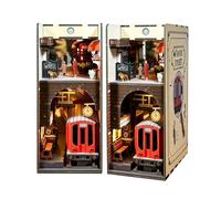 Puzzle de madera 3D Book Nook Set - Baker Street Londres sujetalibros con iluminación LED, kit de bricolaje en miniatura para fans de Sherlock Holmes, inserto creativo para estantería, adultos