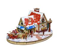 Puzzle de madera 3D - Kit de manualidades - DIY House Model Building Set para adultos y niños | Decoración creativa de vacaciones, mesa de Navidad, pieza central de la educación, oficina, exposición