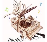 Puzzle de madera 3D para adultos - Caja de música de piano hágalo usted mismo - Kit de construcción - Puzzle mecánico para niños de 14 años o más