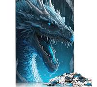 Puzzle de madera, 500 piezas, diseño de dragón de hielo, para niños y niñas, juego educativo, juguete familiar, 500 unidades (52 x 38 cm)