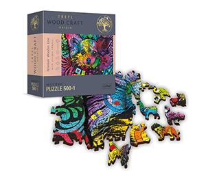 Puzzle De Madera - Cachorro Colorido - 500 + 1 Elementos, Wood Craft, Formas Irregulares, 50 Figuras De Animales, Rompecabezas Moderno Premium, DIY, para Adultos Y Niños A Partir De 12 Años