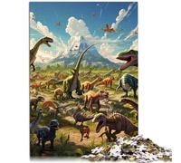Puzzle de madera con diseño del mundo de los dinosaurios, 1000 piezas, juego familiar, alivio del estrés, difícil puzzle (50 x 75 cm)