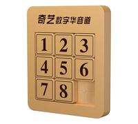 Puzzle de madera con números de diapositivas de madera Huarong Calle Digital Math Puzzle educativo cerebro teaser puzle deslizante rompecabezas IQ juego juguete para la escuela fiesta juguete
