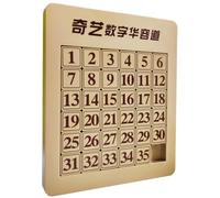 Puzzle de madera con números de diapositivas de madera Huarong Calle Digital Math Puzzle educativo cerebro teaser puzle deslizante rompecabezas IQ juego juguete para la escuela fiesta juguete