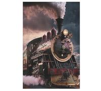 Puzzle de madera con tren de vapor, 1000 unidades, para adultos, adolescentes, para aliviar el estrés, rompecabezas familiar, póster de 1000 piezas, juego educativo, regalo (78 x 53 cm)