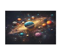 Puzzle de madera de 1000 piezas con un colorido universo, regalo para adultos, juego familiar, actividad desafiante, (75 x 50 cm)