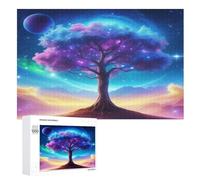 Puzzle de madera de árbol del mundo de 1000 piezas, desafío cerebral, juego de juguetes (75 x 50 cm)