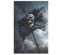 Puzzle de madera de calavera pirata de 1000 piezas para adultos, puzle de madera para más de 12 niños (78 x 53 cm)