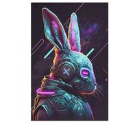 Puzzle de madera de conejo, 1000 piezas, para adultos y niños a partir de 12 años, gran regalo para adultos (78 x 53 cm)