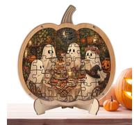 Puzzle De Madera De Halloween Adorable Fantasma De Madera Con Soporte