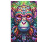 Puzzle de madera de mono de 1000 piezas para adolescentes, juguete creativo de madera, juego familiar, nivel de dificultad (78 x 53 cm)