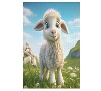 Puzzle de madera de oveja dulce para adultos, adolescentes, aliviar el estrés, rompecabezas familiar, póster de 1000 piezas, juego educativo para niños, 78 × 53 cm