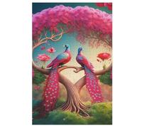 Puzzle de madera de pavo real, 1000 unidades, para adultos, adolescentes, para aliviar el estrés, rompecabezas familiar, póster de 1000 piezas, juego educativo, juguete de regalo (78 x 53 cm)