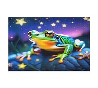 Puzzle de madera de rana de ojos grandes, 1000 piezas, puzles clásicos para adultos y niños, kit de bricolaje, juguete de madera, regalo único (75 x 50 cm)