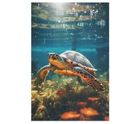 Puzzle de madera de tortuga para adultos, 1000 piezas, juego de ajo, para adultos y niños, juguete para exteriores y viajes, juego de paciencia (78 x 53 cm)