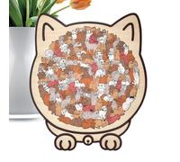 Puzzle De Madera En Forma De Gato | 135 Piezas Decoración En Forma De Gato,Juguete Para Habilidades Motrices Finas | Para Mujeres Familia Amantes de Halloween Navidad Casa
