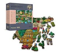 Puzzle De Madera - Francia, Lugares Famosos - 1000 Elementos, Artesanía En Madera, Formas Irregulares, 100 Figuras De Monumentos Y Símbolos Franceses, Moderno Rompecabezas Premium