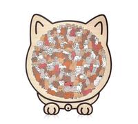 Puzzle De Madera Gato, De Formas Irregulares 135 Piezas Tamaño 23.7x21.8cm Diseño Sostenible Y para Amantes De Gatos Familia Actividades Interiores