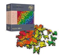 Puzzle De Madera - Mariposas Arcoíris - 500 + 1 Piezas, Artesanía En Madera, Formas Irregulares, 50 Figuras De Animales, Rompecabezas Moderno Premium, Bricolaje, Colores, Insectos